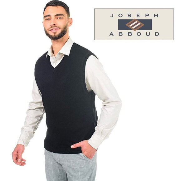 Joseph Abboud Men's Merino Wool V Neck‎ Sweater Vest Classic - Picture 1 of 5